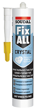 Клей-герметик FIX ALL Crystal прозрачный 290мл, SOUDAL 