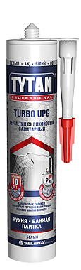 Герметик силиконовый санитарный белый 280 мл, UPG TURBO, TYTAN  