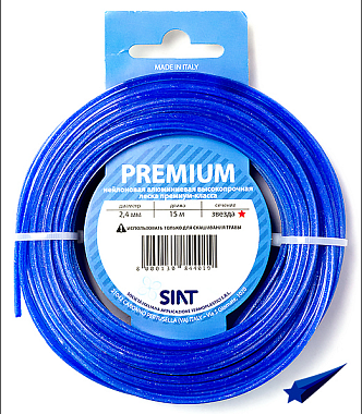 Леска 2,4 мм*15м алюминиум звезда PREMIUM SIAT для газонокосилок, Италия