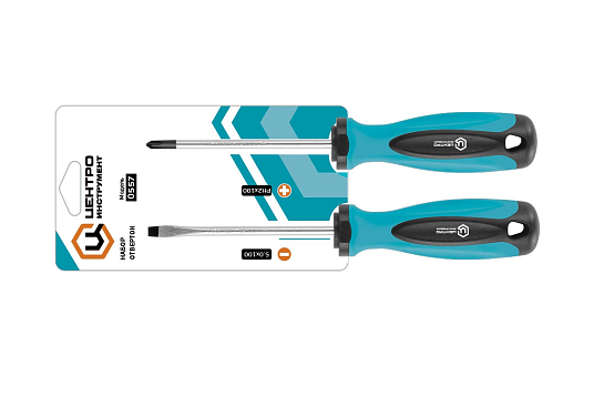 Набор отверток 2 предмета (Ph2*100,шлиц 5*100)  Центроинструмент